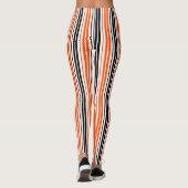 Orange Black White Stripes Pattern Design  Leggings (Achterkant)