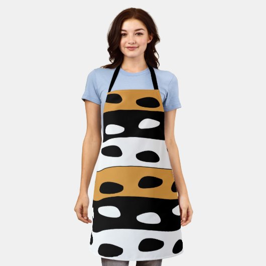 Orange Black White Stripes Schort (Gedragen)