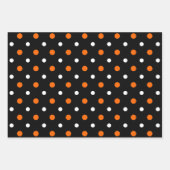 Orange, Black & White Trendy Stripes & Polka Dots Inpakpapier Vel (Voorkant 2)