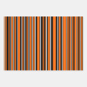 Orange, Black & White Trendy Stripes & Polka Dots Inpakpapier Vel (Voorkant)
