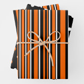 Orange, Black & White Trendy Stripes & Polka Dots Inpakpapier Vel