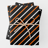 Orange, Black & White Wrapping Paper Sheets