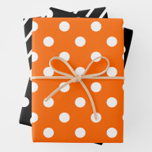 Orange, Black & White Wrapping Paper Sheets