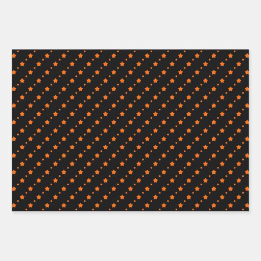 Orange, Black & White Wrapping Paper Sheets (Voorkant 3)