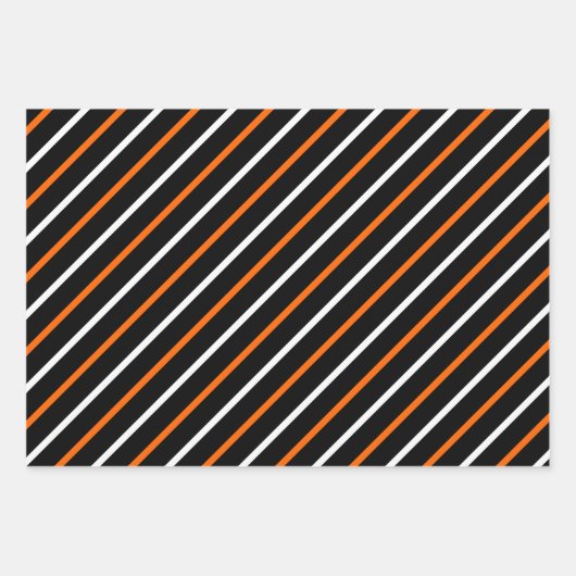 Orange, Black & White Wrapping Paper Sheets (Voorkant)