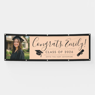 ORANGE & BLK 2026 | Graduation Banner with Photo