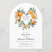 Orange Blossom Baby Shower Arch Invitation Kaart (Voorkant)