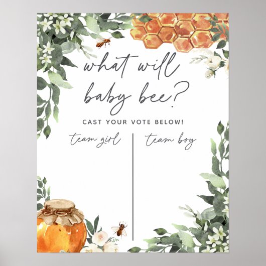 Orange Blossom Bee Gender Reveal Voting Poster (Voorkant)