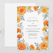 Orange Blossom Whimsy Wedding Kaart (Voorkant / Achterkant)
