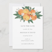 Orange Blossoms Citrus Botanical Save the Date  Aankondiging (Voorkant)