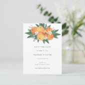 Orange Blossoms Citrus Botanical Save the Date Aankondigingskaart (Staand voorkant)