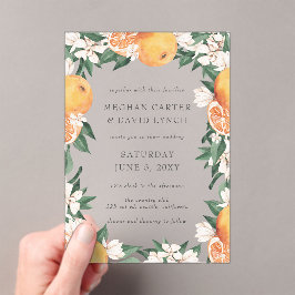 Orange Blossoms Citrus Botanical Wedding  Acryl Uitnodigingen