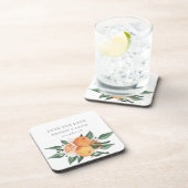 Orange Blossoms Citrus Botanical Wedding   Bier Onderzetter (Rechterzijde)
