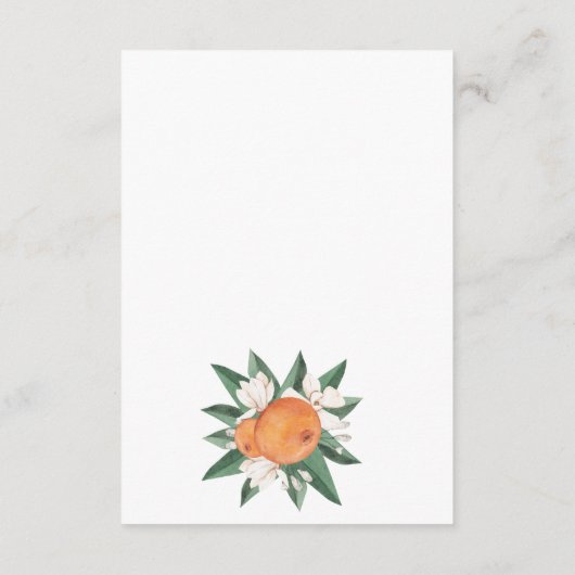 Orange Blossoms Citrus Botanical Wedding  Informatiekaartje (Achterkant)