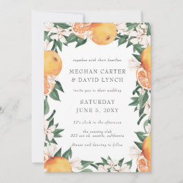 Orange Blossoms Citrus Botanical Wedding  Kaart