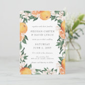 Orange Blossoms Citrus Botanical Wedding  Kaart (Staand voorkant)