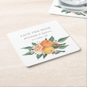 Orange Blossoms Citrus Botanical Wedding  Kartonnen Onderzetters (Schuin)