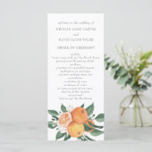 Orange Blossoms Citrus Botanical Wedding  Programmakaart (Staand voorkant)