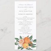 Orange Blossoms Citrus Botanical Wedding  Programmakaart (Voorkant)