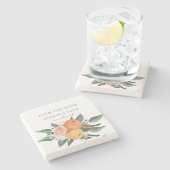 Orange Blossoms Citrus Botanical Wedding Stenen Onderzetter (Zijkant)