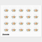 Orange Blossoms Citrus Botanical Wedding Vierkante Sticker (Vel)