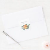 Orange Blossoms Citrus Botanical Wedding Vierkante Sticker (Envelop)
