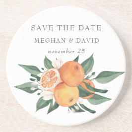 Orange Blossoms Citrus Botanical Wedding   Zandsteen Onderzetter