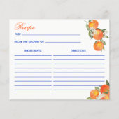 Orange blue azulejo talavera tiles recipe card (Voorkant)