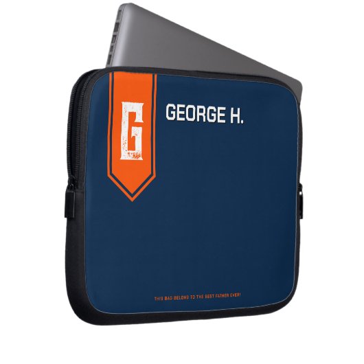 Orange Blue Laptop Case for Man (Voorkant Rechts)