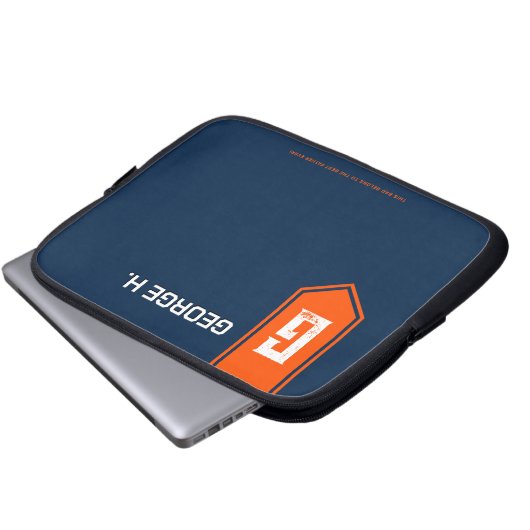 Orange Blue Laptop Case for Man (Voorkant onderkant)