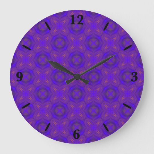 Orange Blue Purple Abstract Lattice Pattern Grote Klok (Voorkant)