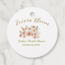 Orange boho love in Bloom bridal shower name retro Bedankjes Labels