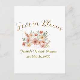 Orange boho love in Bloom bridal shower name retro Briefkaart