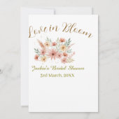 Orange boho love in Bloom bridal shower name retro Kaart (Achterkant)