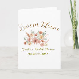 Orange boho love in Bloom bridal shower name retro Kaart