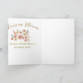 Orange boho love in Bloom bridal shower name retro Kaart (Binnen)