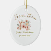 Orange boho love in Bloom bridal shower name retro Keramisch Ornament (Rechts)