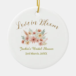 Orange boho love in Bloom bridal shower name retro Keramisch Ornament