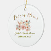Orange boho love in Bloom bridal shower name retro Keramisch Ornament (Links)