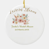 Orange boho love in Bloom bridal shower name retro Keramisch Ornament (Achterkant)