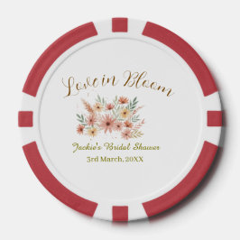 Orange boho love in Bloom bridal shower name retro Poker Chips