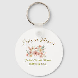 Orange boho love in Bloom bridal shower name retro Sleutelhanger
