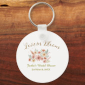 Orange boho love in Bloom bridal shower name retro Sleutelhanger (Voorkant)