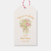 orange bouquet Bridal Shower Cadeaulabel (Voorkant)