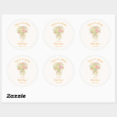 orange bouquet Bridal Shower Ronde Sticker (Vel)