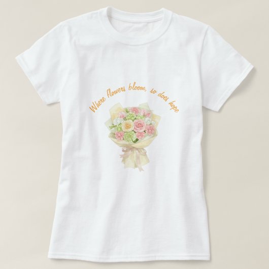 orange bouquet Bridal Shower T-shirt (Design voorkant)