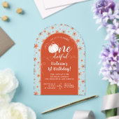 ORANGE BOW & ARCH FALL PUMPKIN FLOWERS BIRTHDAY ACRYL UITNODIGINGEN (Insitu (Huwelijk))