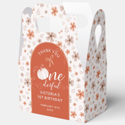 ORANGE BOW & ARCH FALL PUMPKIN FLOWERS BIRTHDAY BEDANKDOOSJES (Open)