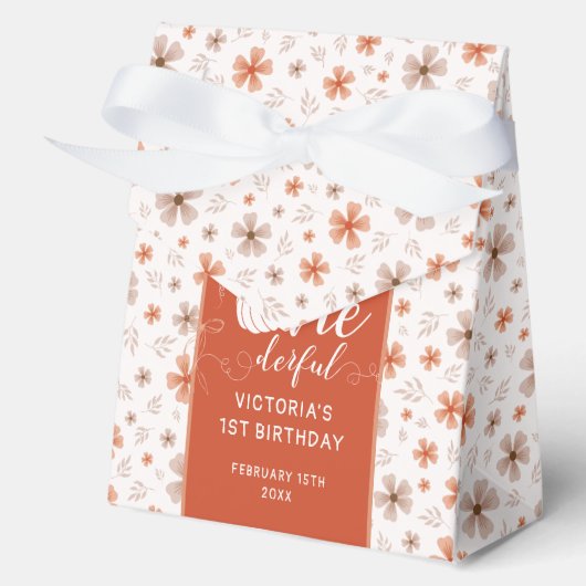 ORANGE BOW & ARCH FALL PUMPKIN FLOWERS BIRTHDAY BEDANKDOOSJES (Voorkant)