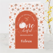 ORANGE BOW & ARCH FALL PUMPKIN FLOWERS BIRTHDAY KAART (Gele Bloem)